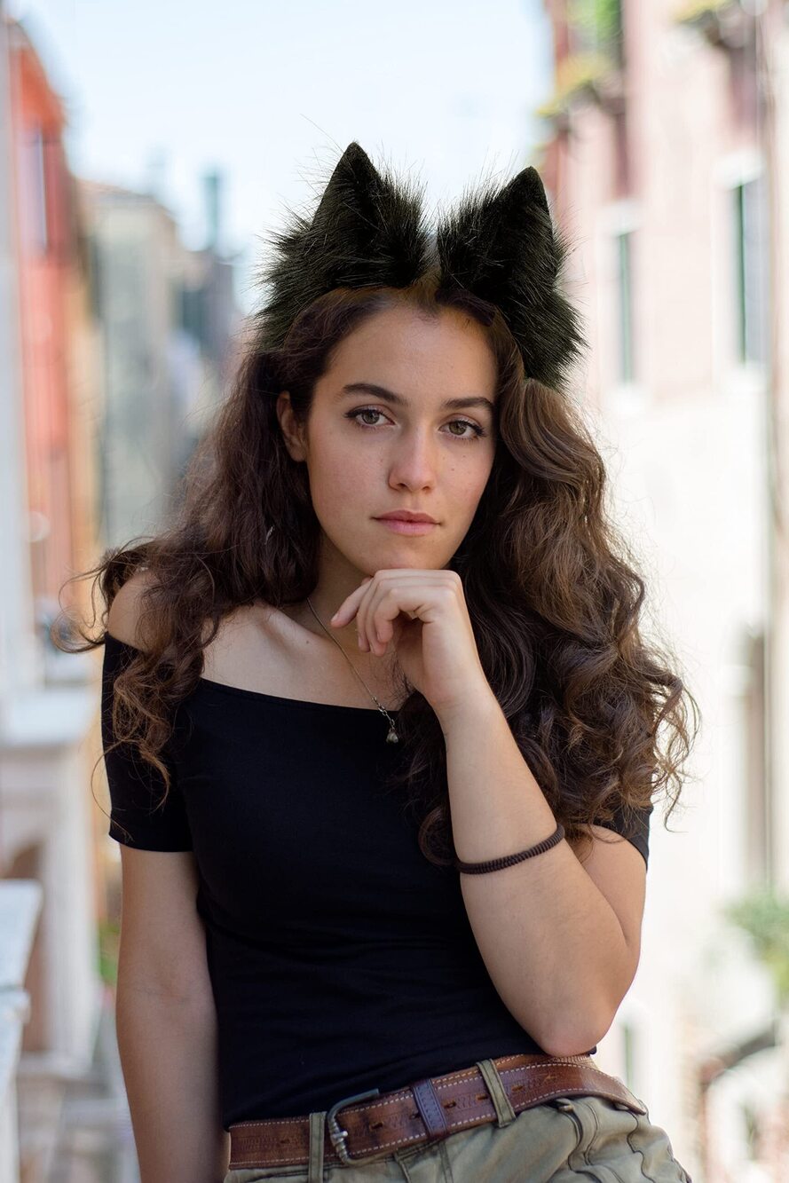 1950 Cat Fox Wolf Ears Headband，Furry Ears Wolf Ears Cosplay Costume - Picture 6 of 8
